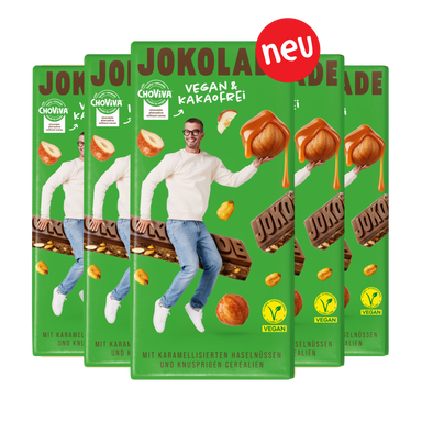 JOKOLADE mit karamellisierten Haselnüssen und knusprigen Cerealien - Vegan & Kakaofrei (12 Tafeln)